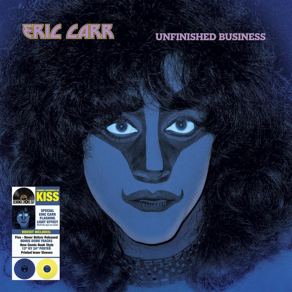 ERIC CARR OF KISS 8211 Unfinished Business The Deluxe Editon 8211 2 LP 8211 Yellow and Blue Vinyls RSD 2024