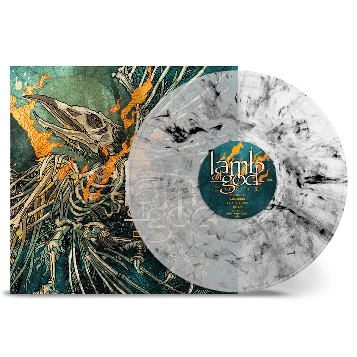 Omens Limited Edition Marbled Crystal Clear Silver Black Vinyl LP